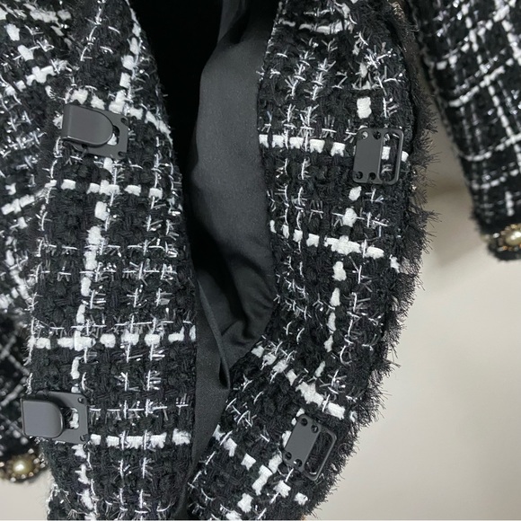 NWT Alice + Olivia Carmen Embellished Tweed Wool Blend Blazer size 6 - Picture 11 of 15